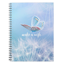 Caderno Espiral Faça um Dandelion e um Design de borboleta