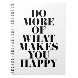 Caderno Espiral Faça você feliz com uma citação motivacional mínim
