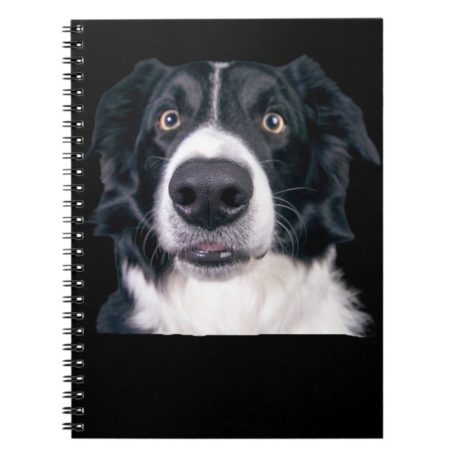 Caderno Espiral Face de Cachorro Preto e Branco (Frente)