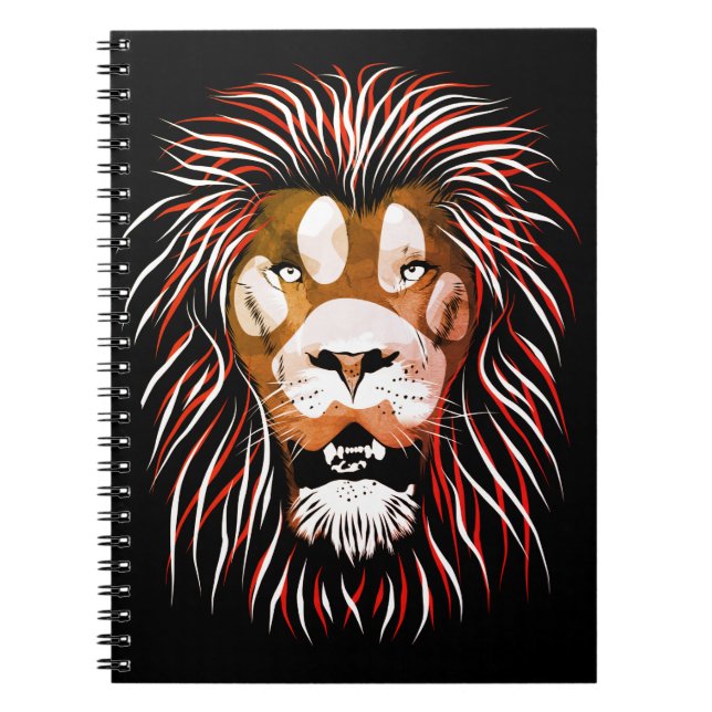 Caderno Espiral Face de Leão Tribal (Frente)