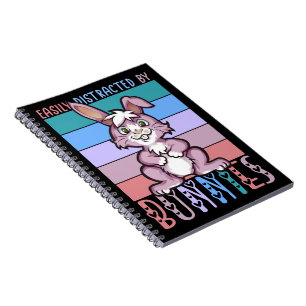 Caderno Espiral Facilmente distraído por Bunnies Cute Bunny Lover