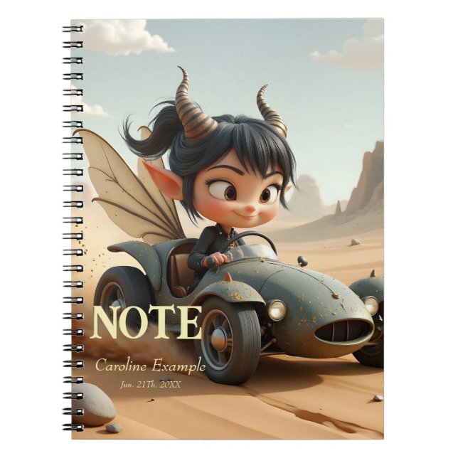 Caderno Espiral Fada ao Luar das Dunas Errantes.  (Frente)