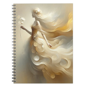 Caderno Espiral Fada branca e creme