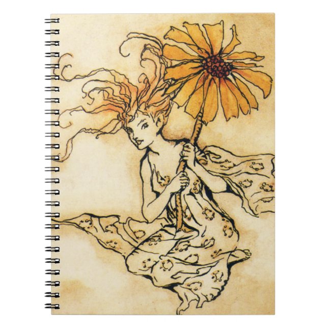 Caderno Espiral Fada com flor (Frente)
