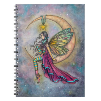 Caderno Espiral Fada do Poleiro da Lua Arte Fantasia
