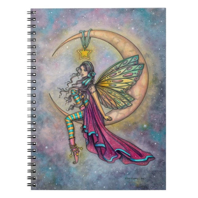 Caderno Espiral Fada do Poleiro da Lua Arte Fantasia (Frente)