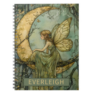 Caderno Espiral Fada E Lua Crescente