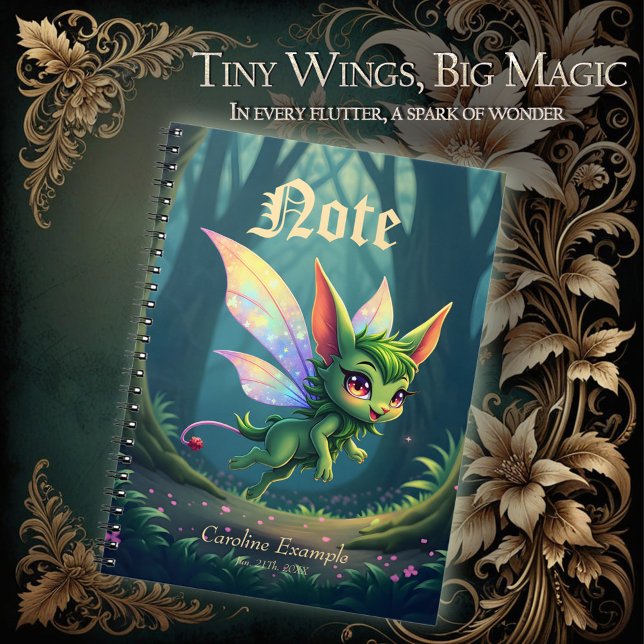 Caderno Espiral Fada Encantada – Sprite da Floresta Mágica  (Criador carregado)