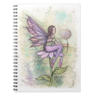 Caderno Espiral Fada Faça um Desejo com Dente-de-Leão por Molly Ha