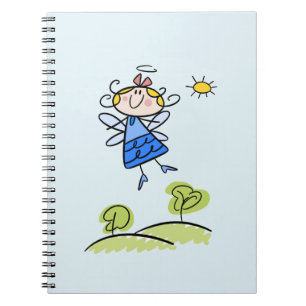 Caderno Espiral Fada feliz lunática do anjo do vôo