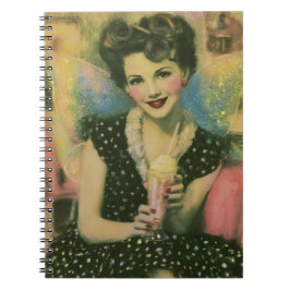 Caderno Espiral Fada Linda dos Anos 1950 na Sorveteria