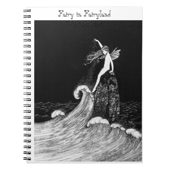 Caderno Espiral Fada na Fairyland Vintage Art (Frente)