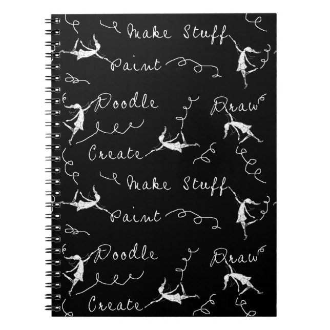 Caderno Espiral Fadas da arte no trabalho (Frente)