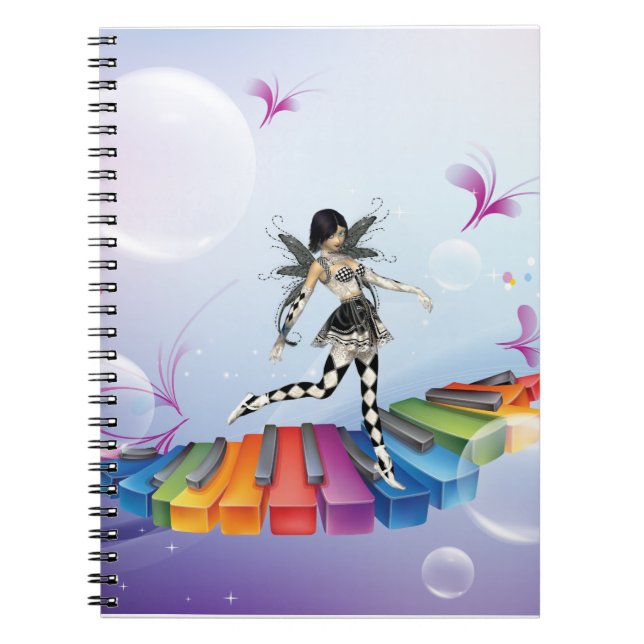 Caderno Espiral Faerie de teclado musical (Frente)