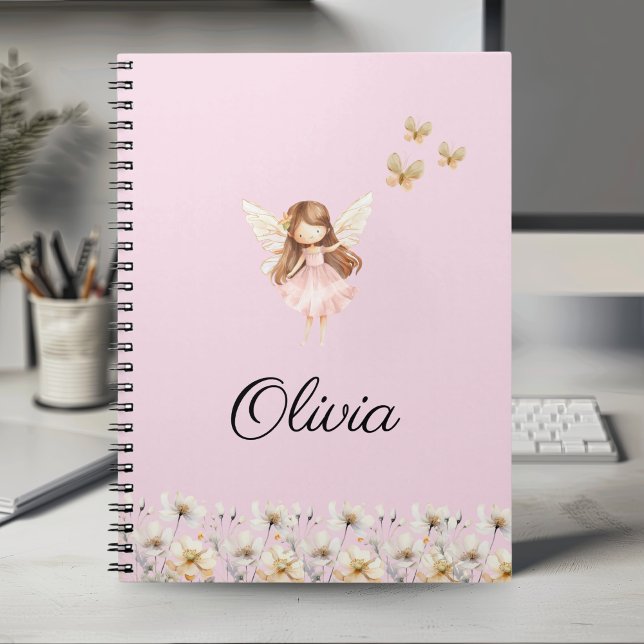 Caderno Espiral Fairy Cute Garden Encantado Nome Personalizado (Criador carregado)