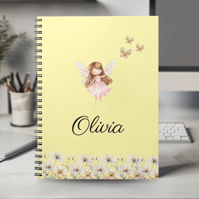 Caderno Espiral Fairy Cute Garden Encantado Nome Personalizado Not (Criador carregado)