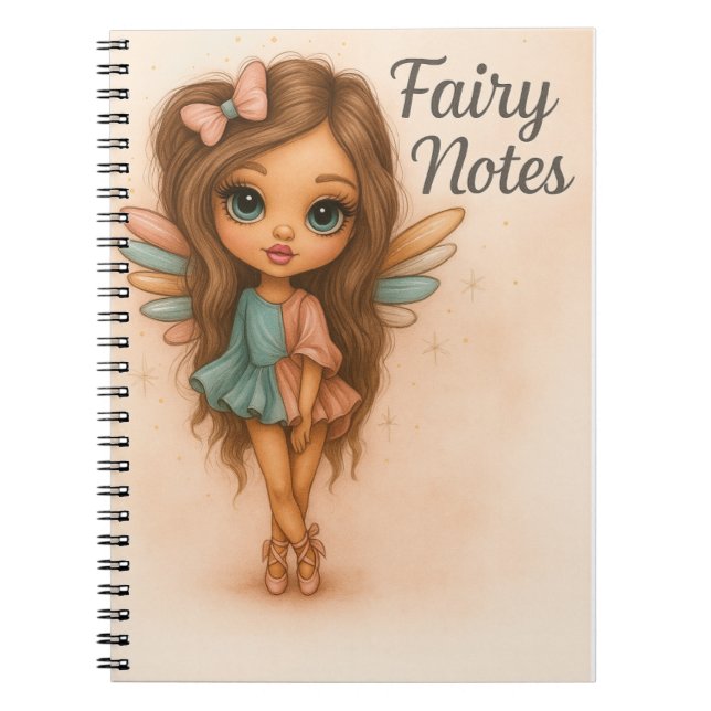 Caderno Espiral Fairy Notes Cute Pastel Fairy Journal (Frente)