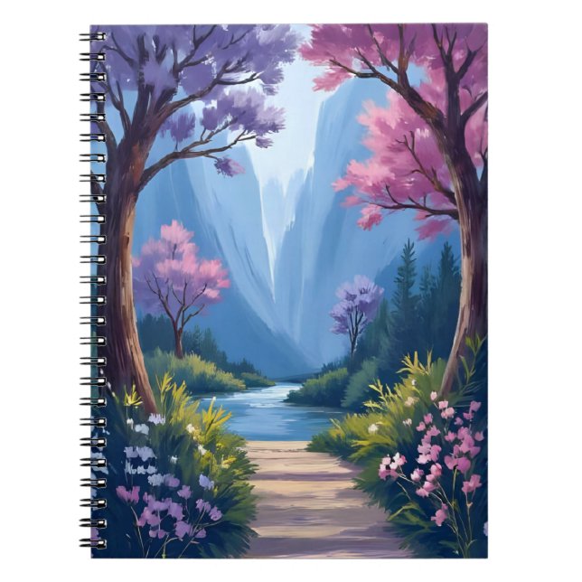 Caderno Espiral Fairytale Forest | Magical Floral Nature Landscape (Frente)
