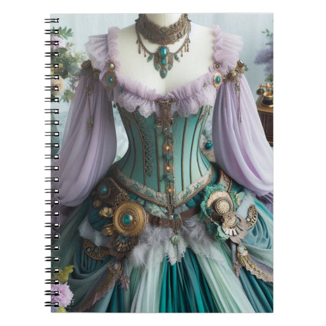 Caderno Espiral Fairytale Primavera Pastel Floral Gown (Frente)