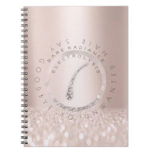 Caderno Espiral Faísca cor-de-rosa do brilho do logotipo da