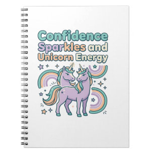Caderno Espiral Faísca de Confiança de Unicórnio e Camiseta de Ene