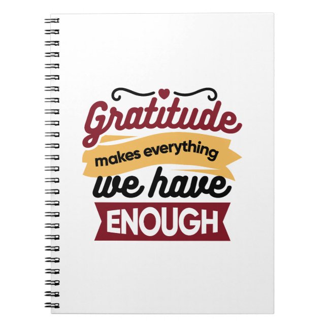 Caderno Espiral Faith and Gratitude Artwork – Uplifting Christian  (Frente)