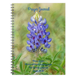 Caderno Espiral Faith Bluebonnet, Diário de oração da arte da flor