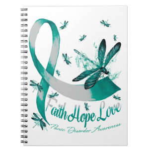 Caderno Espiral Faith Hope ama o Dragão da Consciência do Transtor