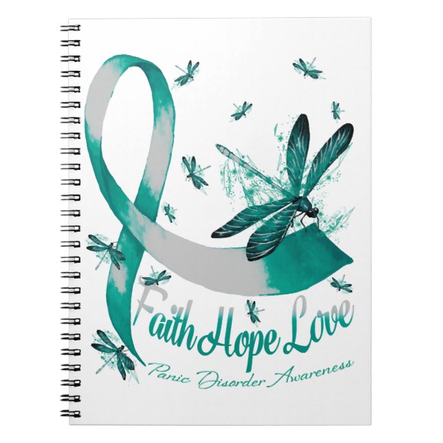 Caderno Espiral Faith Hope ama o Dragão da Consciência do Transtor (Frente)