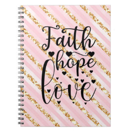 Caderno Espiral Faith Hope Love