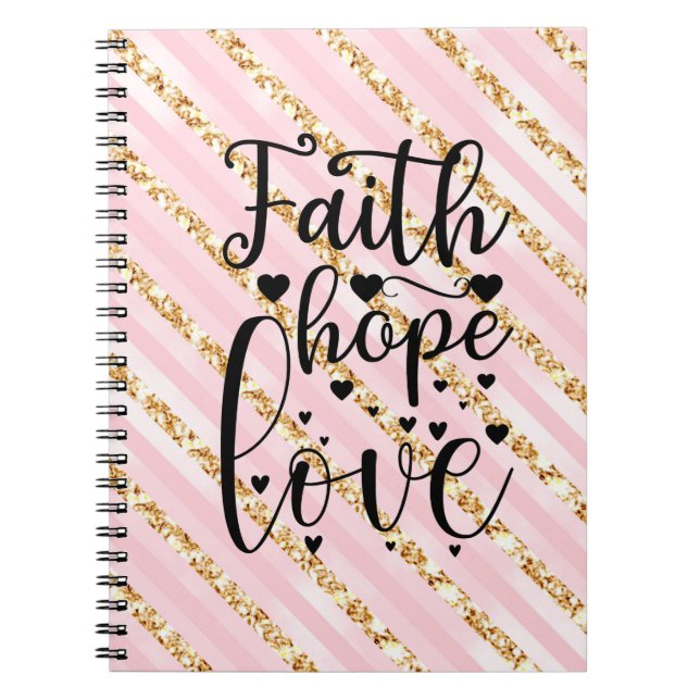 Caderno Espiral Faith Hope Love (Frente)