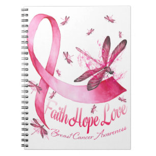 Caderno Espiral Faith Hope Love Dragonfly Fita Breve