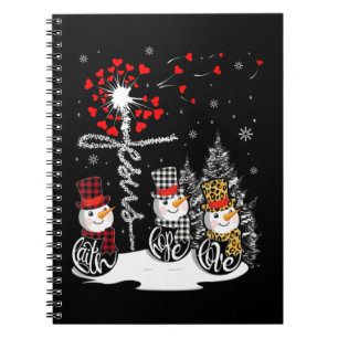 Caderno Espiral Faith Hope Love Snowman Jesus Dandelion Christian