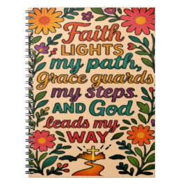 Caderno Espiral Faith Lights My Path Christian Art - Inspirational