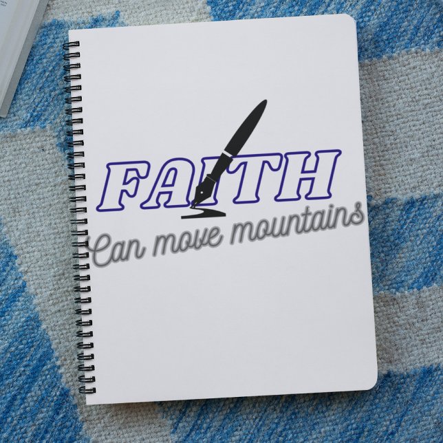 Caderno Espiral Faith Mover Montanhas Notebook Cristão (Criador carregado)