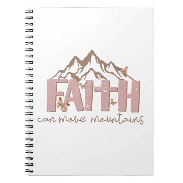 Caderno Espiral Faith Mover Montanhas Notebook Espiral Cristão (Frente)
