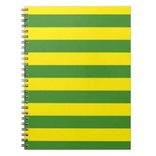 Caderno Espiral Faixa Amarela e Verde