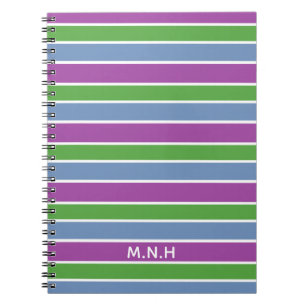 Caderno Espiral Faixa Azul Verde Roxo Personalizada