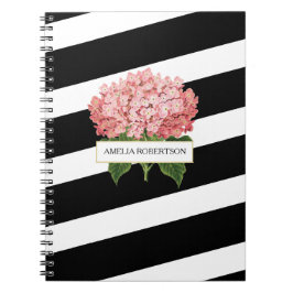 Caderno Espiral Faixa de Negrito e Hipotecas Rosa Personalizadas
