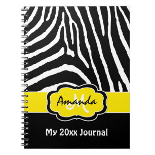 Caderno Espiral Faixa de Zebra Branca Preta Personalizada