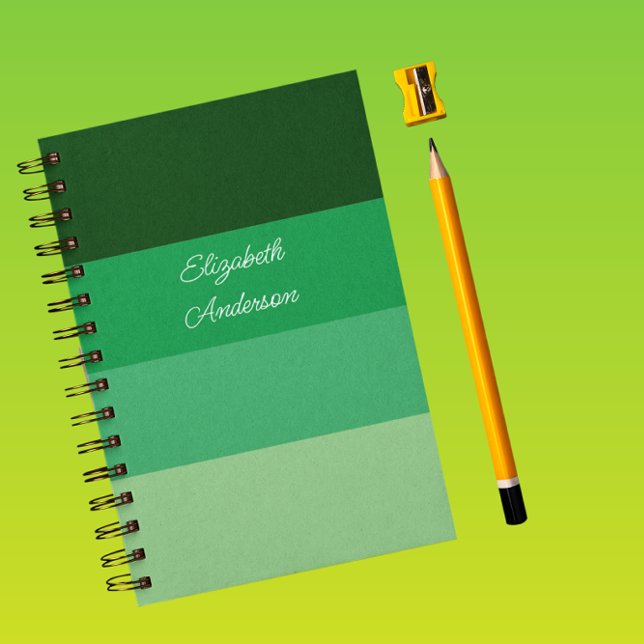 Caderno Espiral Faixa Horizontal Verde Colorblock (Criador carregado)