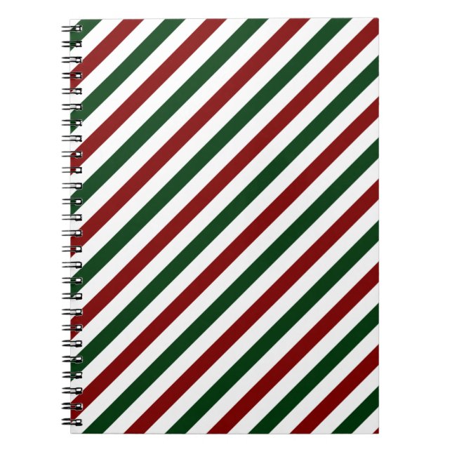 Caderno Espiral Faixas de Natal Personalizáveis (Frente)