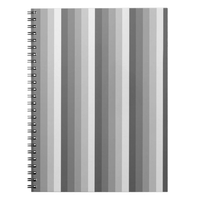 Caderno Espiral faixas de sombra cinza (Frente)