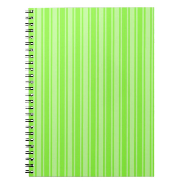 Caderno Espiral faixas de verde limão doce (Frente)