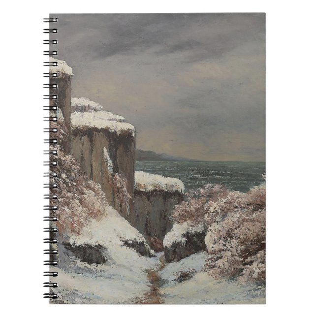Caderno Espiral Falaises au Bord de la Mer sous la Neige - Courbet (Frente)