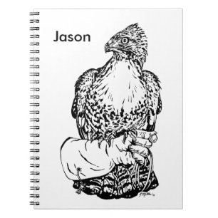 Caderno Espiral Falcão de cauda vermelha na luva