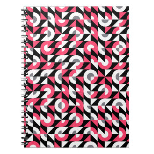 Caderno Espiral Falha de Vintage: Padrão Geométrico de Abstrato