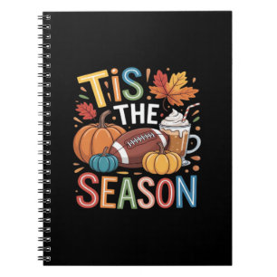 Caderno Espiral Fall Football Autumn Pumpkin Coffee