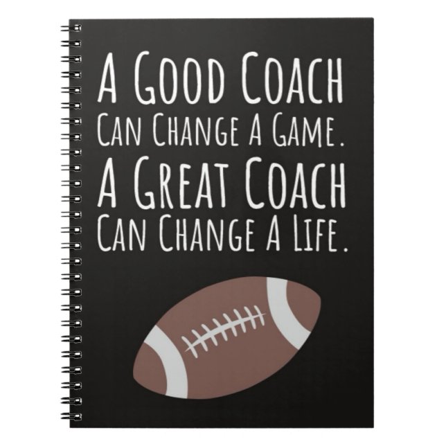 Caderno Espiral Fall Football Coach Gifts Obrigado Da Equipe (Frente)