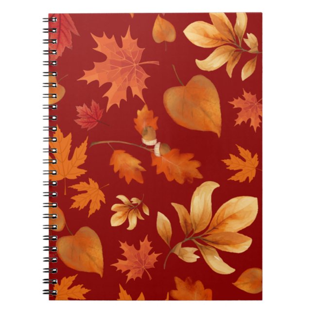 Caderno Espiral Fall leaves in Autumn colors (Frente)